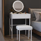 Modern White Vanity Solid Wood Makeup Dressing Table Stool Set Clearhalo 'Bedroom Furniture' 'furn' 'furn_makeup_vanities' 'Furniture' 'Makeup Vanities' 'makeup_vanities' 6131731