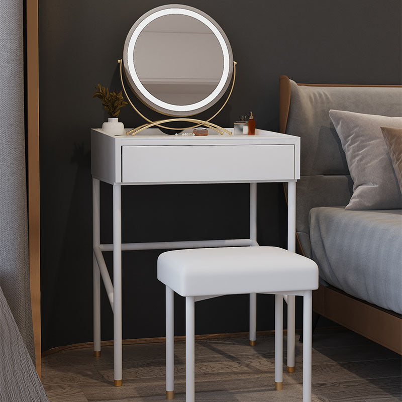 Modern White Vanity Solid Wood Makeup Dressing Table Stool Set Clearhalo 'Bedroom Furniture' 'furn' 'furn_makeup_vanities' 'Furniture' 'Makeup Vanities' 'makeup_vanities' 6131731