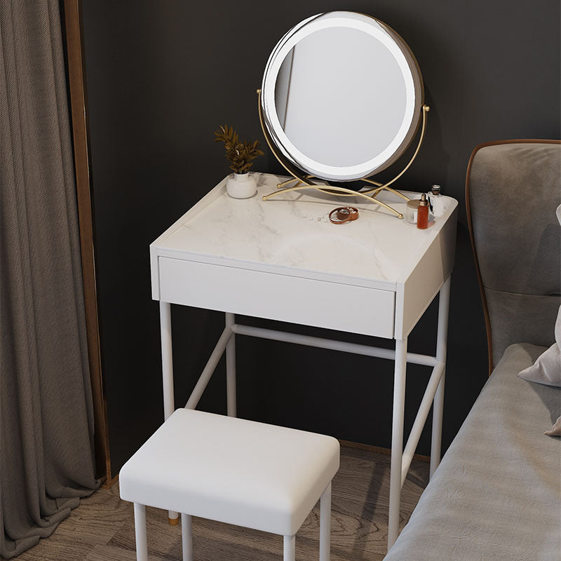 Modern White Vanity Solid Wood Makeup Dressing Table Stool Set Clearhalo 'Bedroom Furniture' 'furn' 'furn_makeup_vanities' 'Furniture' 'Makeup Vanities' 'makeup_vanities' 6131733