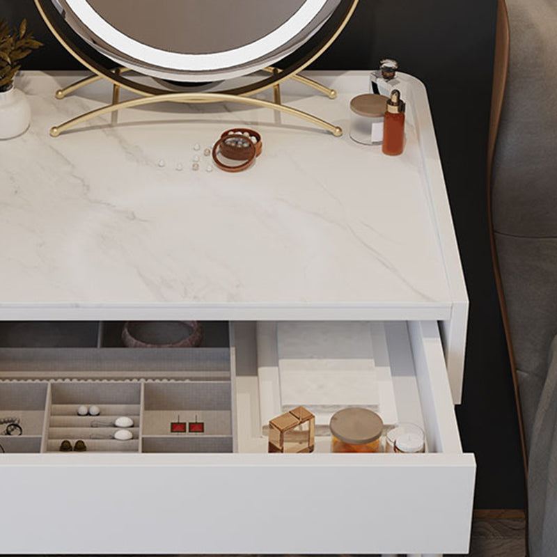 Modern White Vanity Solid Wood Makeup Dressing Table Stool Set Clearhalo 'Bedroom Furniture' 'furn' 'furn_makeup_vanities' 'Furniture' 'Makeup Vanities' 'makeup_vanities' 6131735