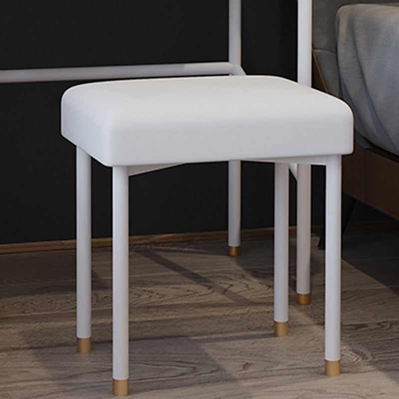 Modern White Vanity Solid Wood Makeup Dressing Table Stool Set Vanity Stool Clearhalo 'Bedroom Furniture' 'furn' 'furn_makeup_vanities' 'Furniture' 'Makeup Vanities' 'makeup_vanities' 6131741