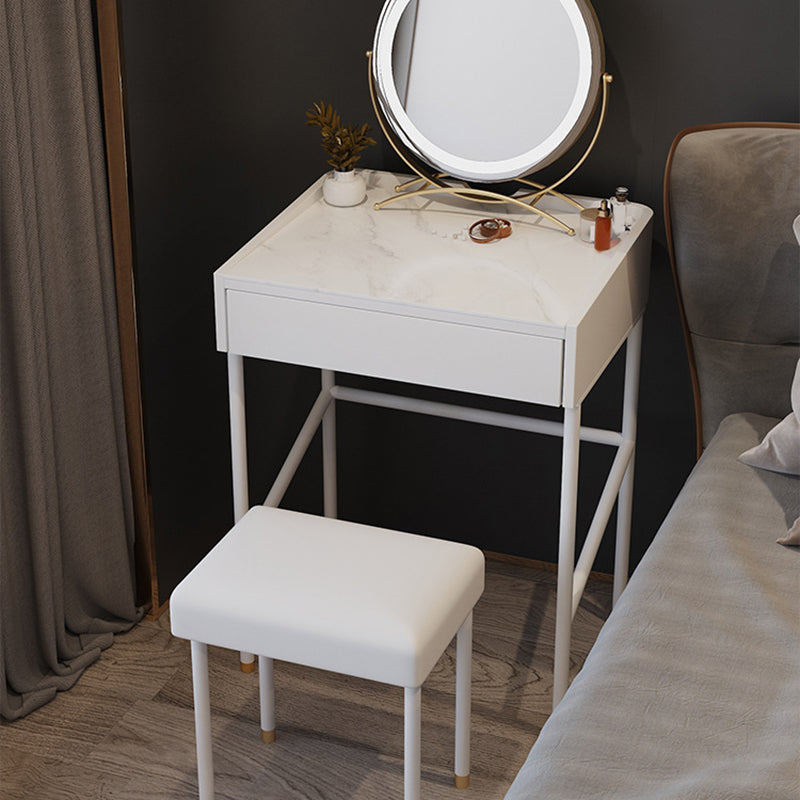 Modern White Vanity Solid Wood Makeup Dressing Table Stool Set Clearhalo 'Bedroom Furniture' 'furn' 'furn_makeup_vanities' 'Furniture' 'Makeup Vanities' 'makeup_vanities' 6131742