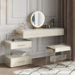 Modernism Acrylic Dressing Table Stone/Glass Top Makeup Vanity
