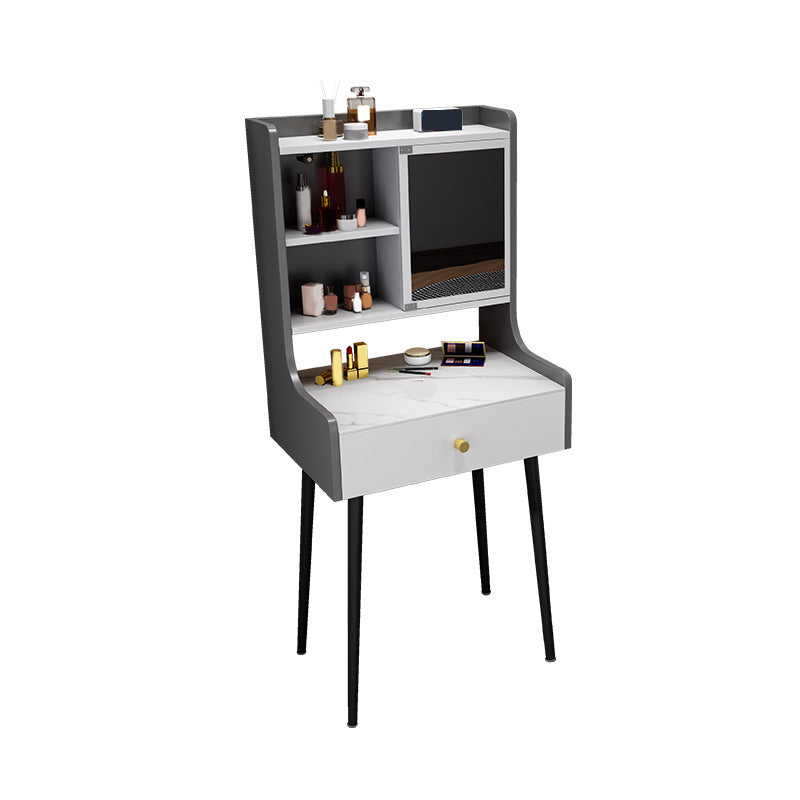 Tweedelige moderne gespiegelde ijdelheid set zwart/grijs gemanipuleerd houten dressoir