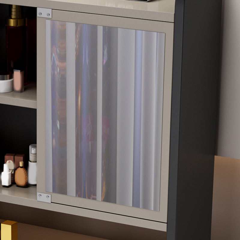 Tweedelige moderne gespiegelde ijdelheid set zwart/grijs gemanipuleerd houten dressoir