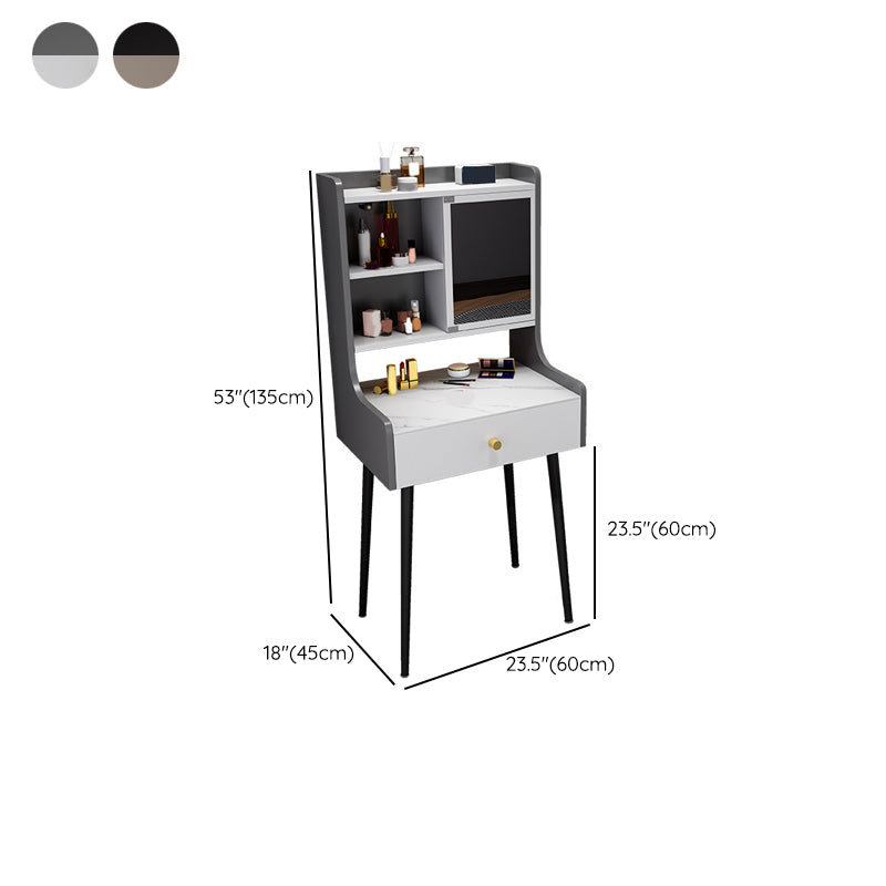 Tweedelige moderne gespiegelde ijdelheid set zwart/grijs gemanipuleerd houten dressoir