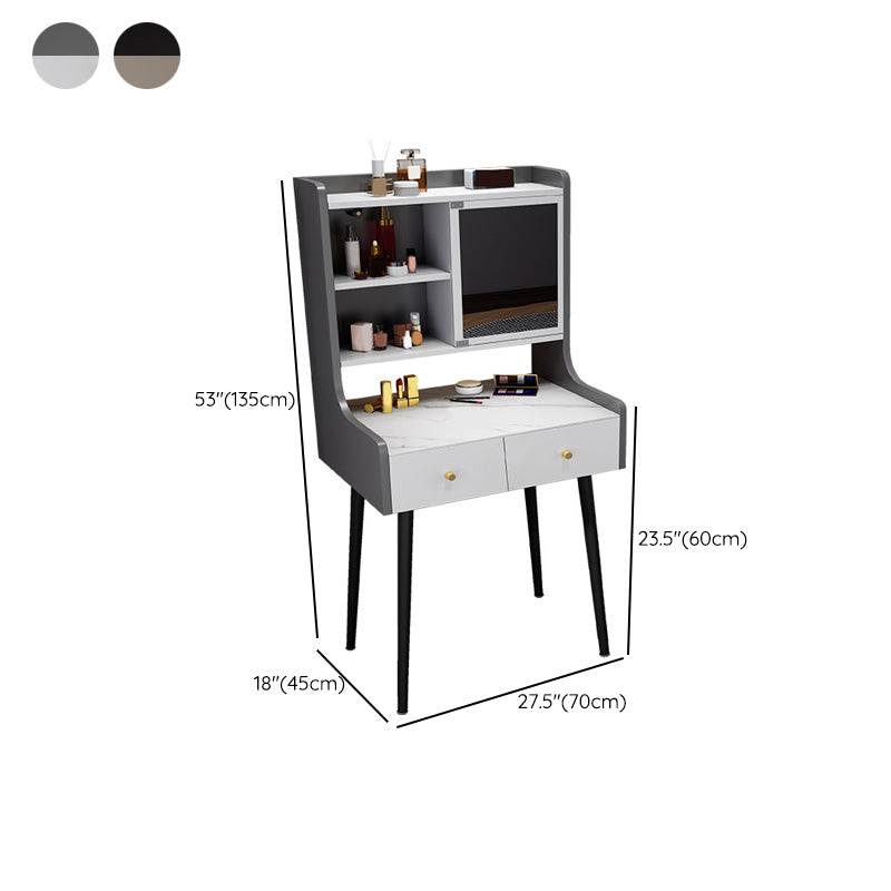 Tweedelige moderne gespiegelde ijdelheid set zwart/grijs gemanipuleerd houten dressoir