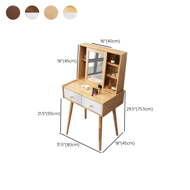 2-laders spiegel ijdelheid tafel Scandinavische houten kaptafel