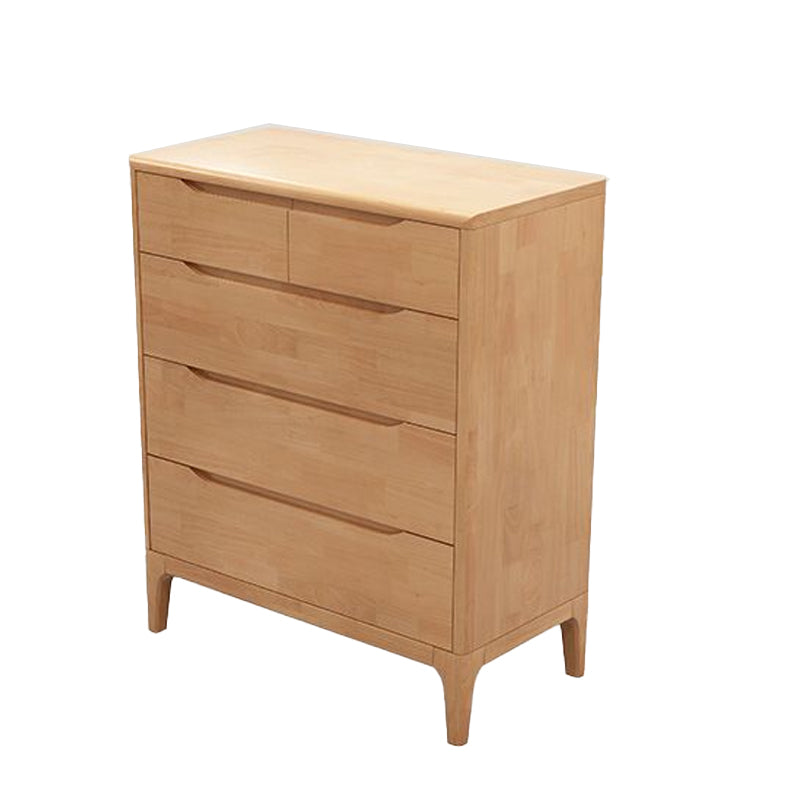 Rubberwood Accent Chest 11.81" Wide Rectangle Standard Chest with Drawers Natural 5 Clearhalo 'Cabinets & Chests' 'cabinets_chests' 'furn' 'furn_cabinets_chests' 'Furniture' 'Living Room Furniture' 6131876