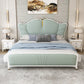 Upholstered Green Bed Frame Victorian Solid Wood Queen/King Bed