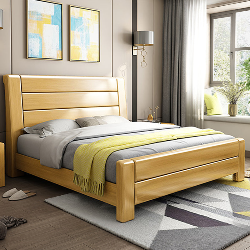84,65-inch breed traditioneel bedframe dennenhoutbed met hoofdeinde
