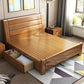 84,65-inch breed traditioneel bedframe dennenhoutbed met hoofdeinde