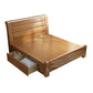 84,65-inch breed traditioneel bedframe dennenhoutbed met hoofdeinde