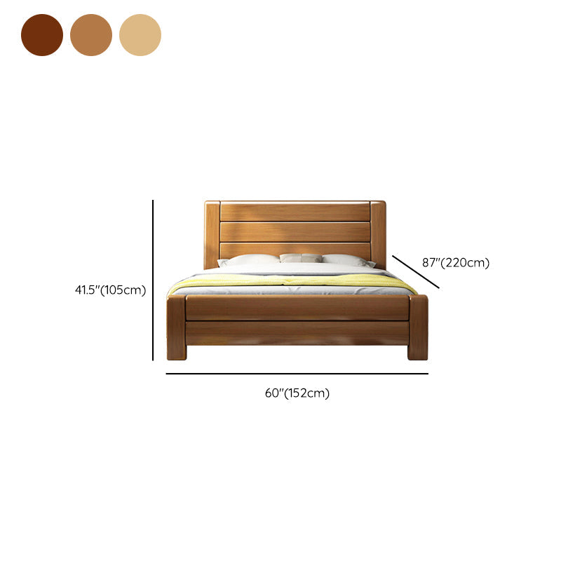 84,65-inch breed traditioneel bedframe dennenhoutbed met hoofdeinde