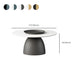 Mid-Century Modern Metal Pedestal Round Tray Top Single Coffee Table
