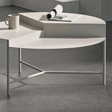 Tavolino moderno di Rond moderno di metà secolo con 3 gambe in ferro alto 17,72 "