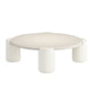 Contemporary White Round Wooden Coffee Table with 4 Legs Cocktail Table