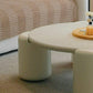 Contemporary White Round Wooden Coffee Table with 4 Legs Cocktail Table