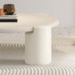 Contemporary White Round Wooden Coffee Table with 4 Legs Cocktail Table