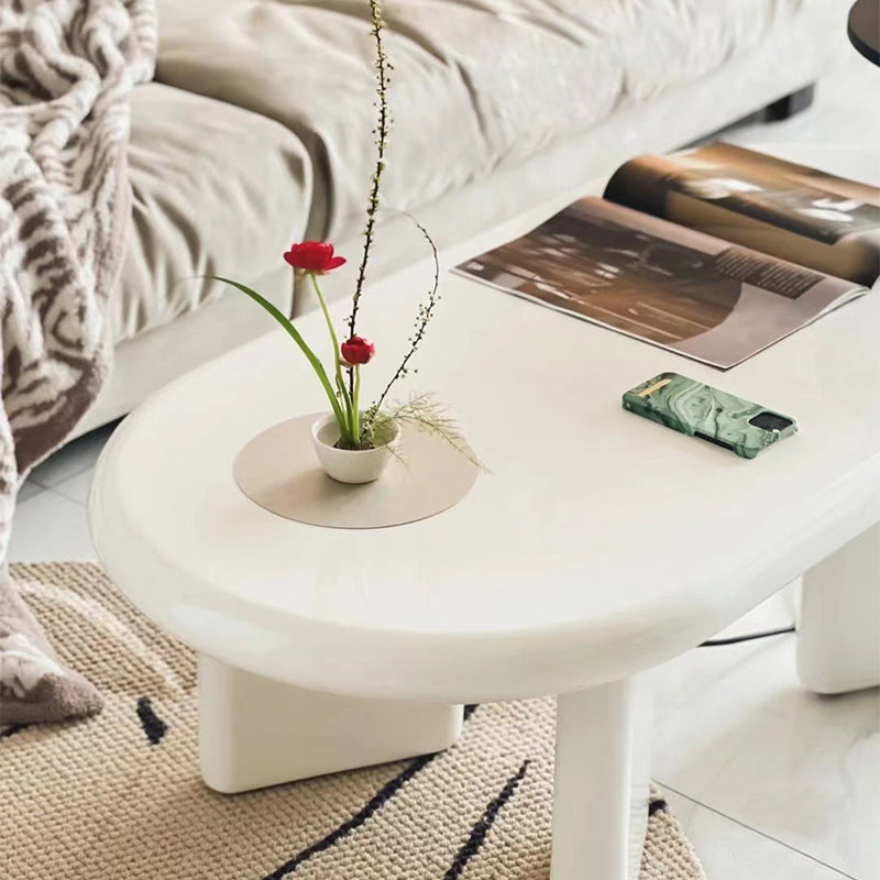 Contemporary Oval Wooden Coffee Table with 4 Legs and Wooden Top Clearhalo 'Coffee & Accent Tables' 'Coffee Tables' 'coffee_tables' 'furn' 'furn_coffee_tables' 'Furniture' 'Living Room Furniture' 6132097