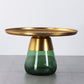 Mid-Century Modern Coffee Table Metal Tray Top Round Single Coffee Table 27.5"L x 27.5"W x 16.5"H Green Gold Clearhalo 'Coffee & Accent Tables' 'Coffee Tables' 'coffee_tables' 'furn' 'furn_coffee_tables' 'Furniture' 'Living Room Furniture' 6132165