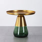 Mid-Century Modern Coffee Table Metal Tray Top Round Single Coffee Table 23.6"L x 23.6"W x 20.5"H Green Gold Clearhalo 'Coffee & Accent Tables' 'Coffee Tables' 'coffee_tables' 'furn' 'furn_coffee_tables' 'Furniture' 'Living Room Furniture' 6132166