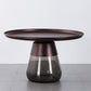 Mid-Century Modern Coffee Table Metal Tray Top Round Single Coffee Table 27.5"L x 27.5"W x 16.5"H Gray Copper Clearhalo 'Coffee & Accent Tables' 'Coffee Tables' 'coffee_tables' 'furn' 'furn_coffee_tables' 'Furniture' 'Living Room Furniture' 6132168