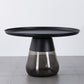 Mid-Century Modern Coffee Table Metal Tray Top Round Single Coffee Table 27.5"L x 27.5"W x 16.5"H Gray Black Clearhalo 'Coffee & Accent Tables' 'Coffee Tables' 'coffee_tables' 'furn' 'furn_coffee_tables' 'Furniture' 'Living Room Furniture' 6132174