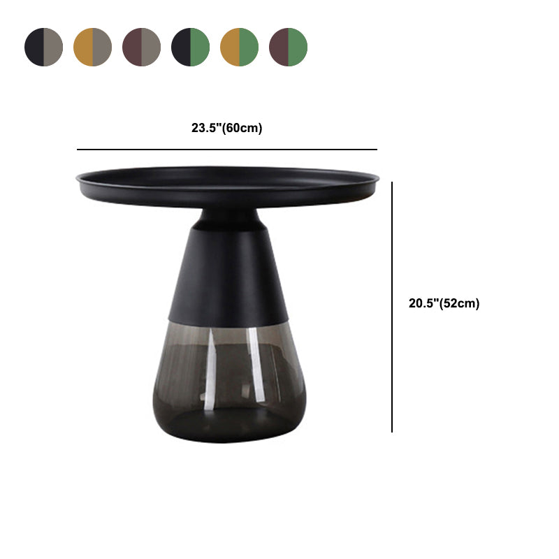 Mid-Century Modern Coffee Table Metal Tray Top Round Single Coffee Table Clearhalo 'Coffee & Accent Tables' 'Coffee Tables' 'coffee_tables' 'furn' 'furn_coffee_tables' 'Furniture' 'Living Room Furniture' 6132179