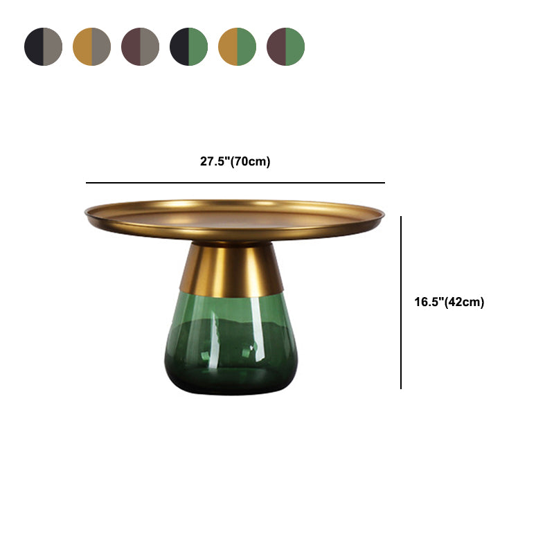Mid-Century Modern Coffee Table Metal Tray Top Round Single Coffee Table Clearhalo 'Coffee & Accent Tables' 'Coffee Tables' 'coffee_tables' 'furn' 'furn_coffee_tables' 'Furniture' 'Living Room Furniture' 6132180