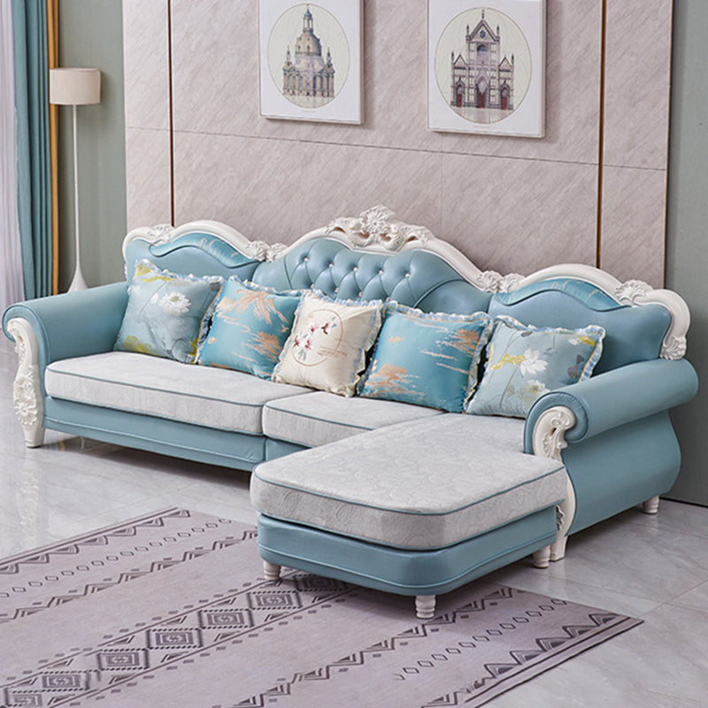 Traditional Style 46.45 " H Rolled Arm Sofa & Chaise for Living Room Clearhalo 'furn' 'furn_sectionals' 'Furniture' 'Living Room Furniture' 'Sectionals' 6132197