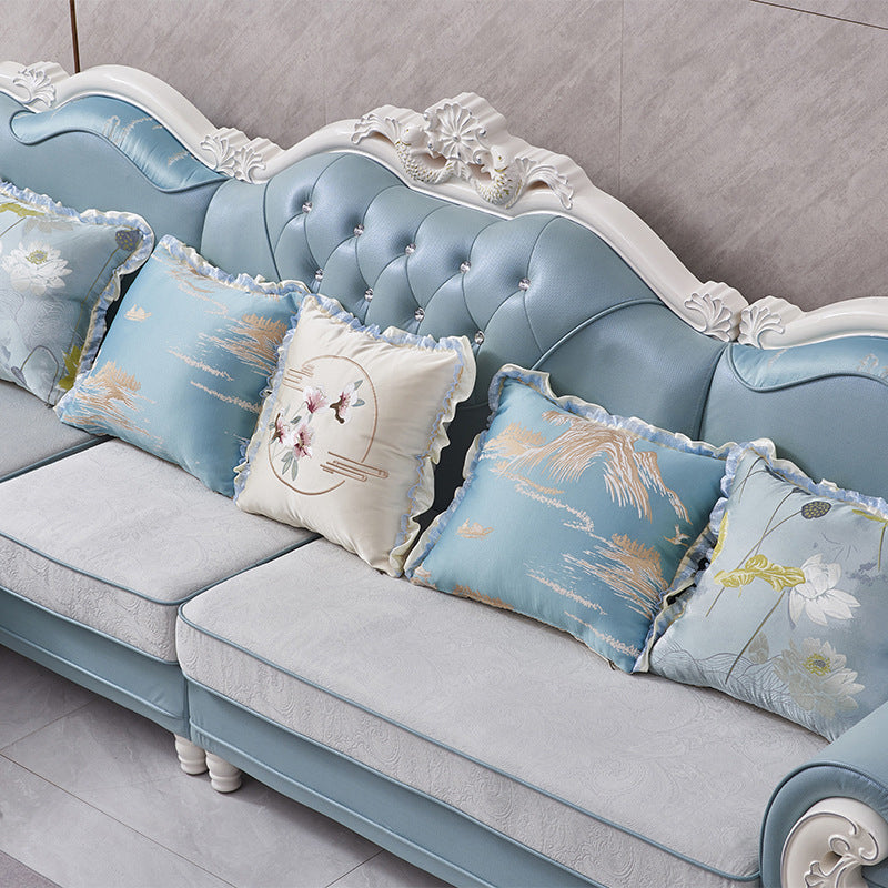 Traditional Style 46.45 " H Rolled Arm Sofa & Chaise for Living Room Clearhalo 'furn' 'furn_sectionals' 'Furniture' 'Living Room Furniture' 'Sectionals' 6132202