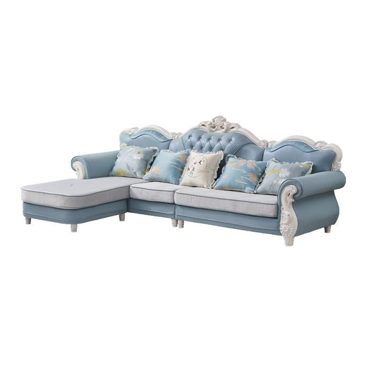 Traditional Style 46.45 " H Rolled Arm Sofa & Chaise for Living Room Clearhalo 'furn' 'furn_sectionals' 'Furniture' 'Living Room Furniture' 'Sectionals' 6132205