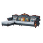 Traditional Style 46.45 " H Rolled Arm Sofa & Chaise for Living Room Gray Blue Clearhalo 'furn' 'furn_sectionals' 'Furniture' 'Living Room Furniture' 'Sectionals' 6132206