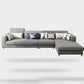 Contemporary 37.8 " H Grey Cotton Blend Square Arm Sofa & Chaise Clearhalo 'furn' 'furn_sectionals' 'Furniture' 'Living Room Furniture' 'Sectionals' 6132237