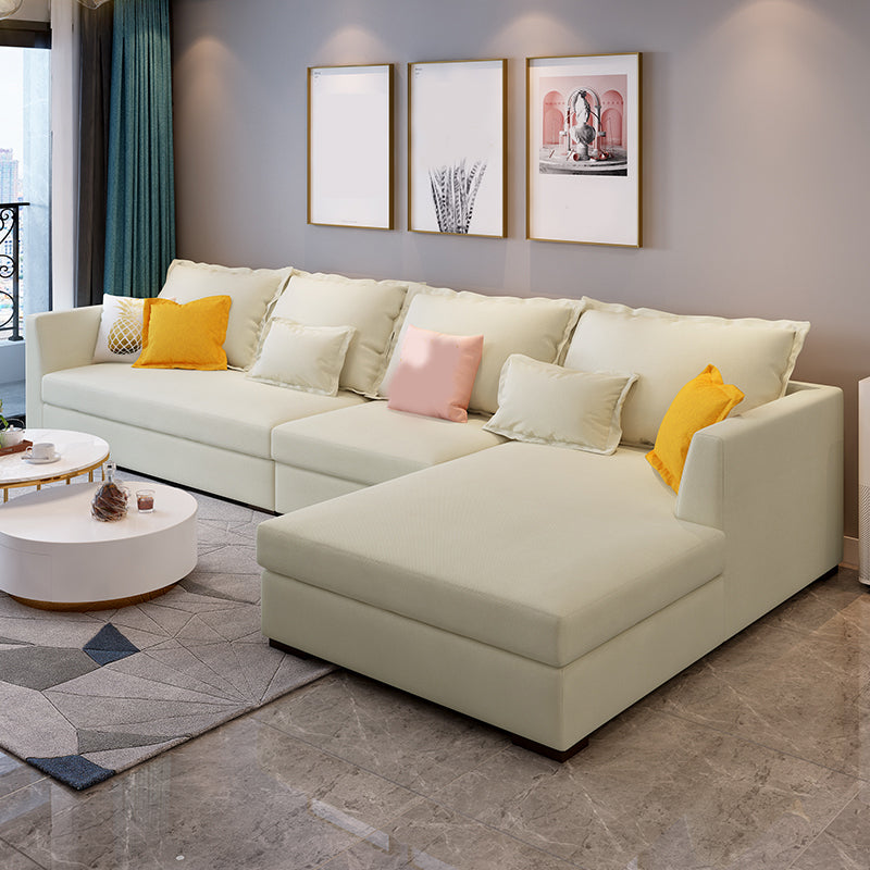 37.4 " H Cotton Blend Flared Arm Sofa & Chaise for Living Room