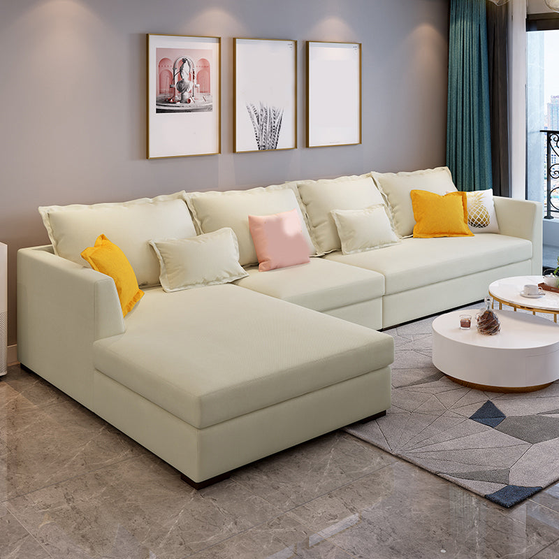 37.4 " H Cotton Blend Flared Arm Sofa & Chaise for Living Room