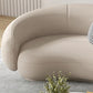 Sofa courbe serré en cuir faux contemporain canapé de bras en pente