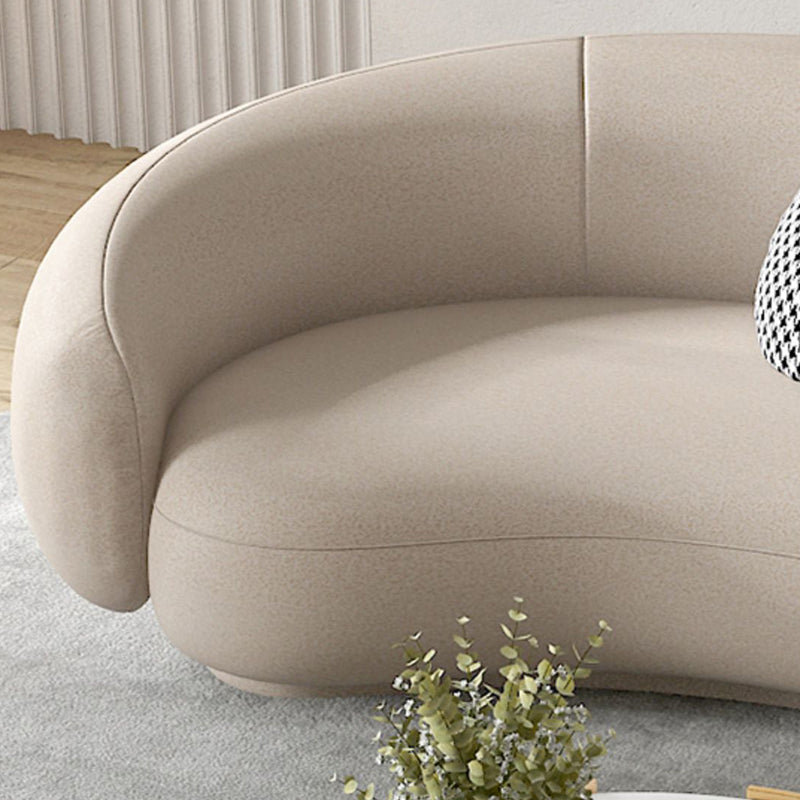 Sofa courbe serré en cuir faux contemporain canapé de bras en pente