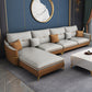 37.4 "H Faux Leather Flar La Vared Arm Sofa & Chaise for Living Room
