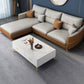 37.4 "H Faux Leather Flar La Vared Arm Sofa & Chaise for Living Room