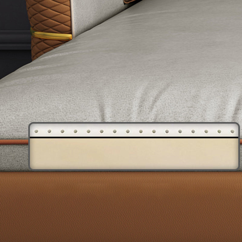 37.4 "H Faux Leather Flar La Vared Arm Sofa & Chaise for Living Room