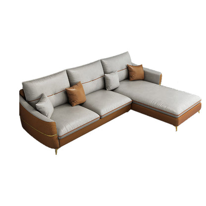 37.4 "H Faux Leather Flar La Vared Arm Sofa & Chaise for Living Room