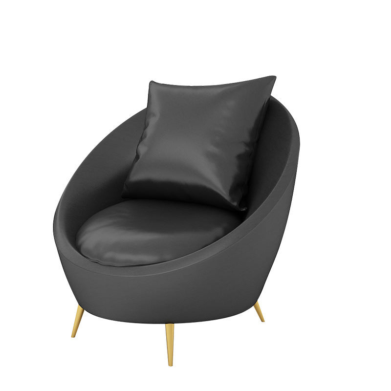 Contemporary Tight Back Armless Settee Fabric Curved Settee with Hair Pin Legs