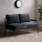 Contemporary Square Arm Sofa 2-seater Standard Sofa with 2 Pillows Navy Clearhalo 'furn' 'furn_sofas' 'Furniture' 'Living Room Furniture' 'Sofa' 'sofas' 6132347