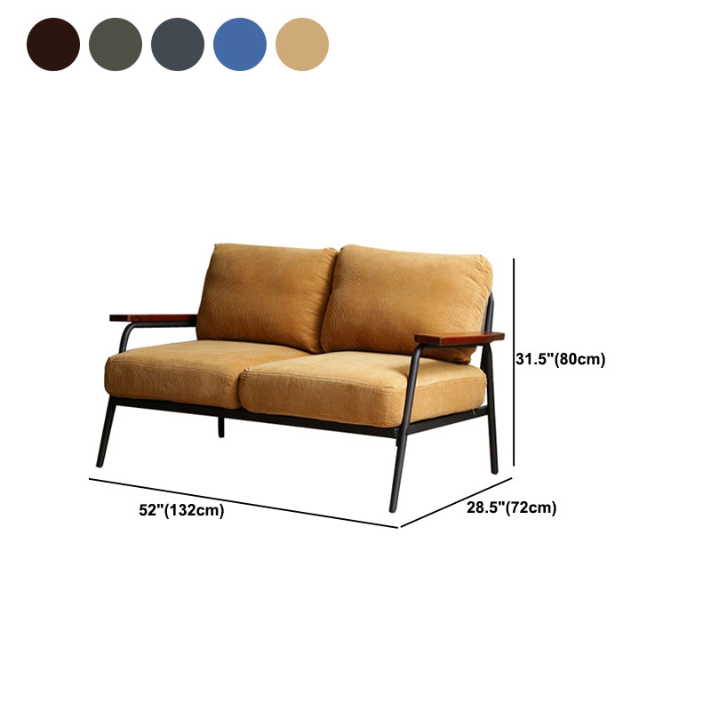 Contemporary Square Arm Sofa 2-seater Standard Sofa with 2 Pillows Clearhalo 'furn' 'furn_sofas' 'Furniture' 'Living Room Furniture' 'Sofa' 'sofas' 6132356