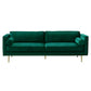 タキシードアームソファモダンスタイルの緑のベルベットソファが金属脚