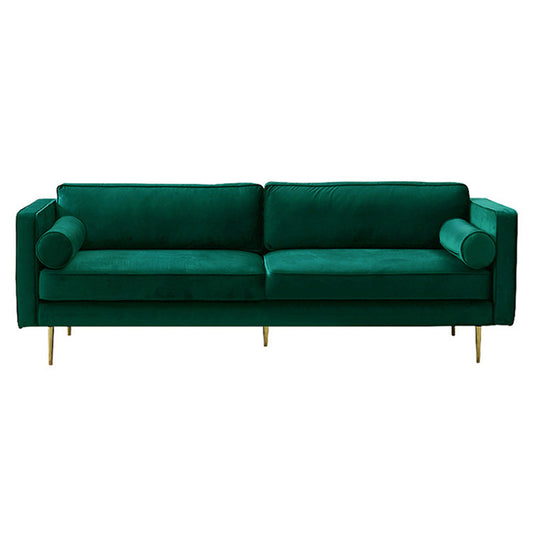 Smoking -Armsofa moderner Stil Grüner Samtsofa mit Metallbeinen