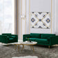 タキシードアームソファモダンスタイルの緑のベルベットソファが金属脚