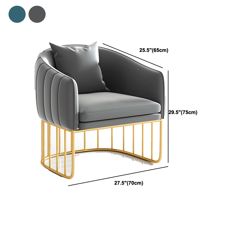 Blau/grau Samtsofa Modernismus Smoking -Arm -Sofa mit Kissen